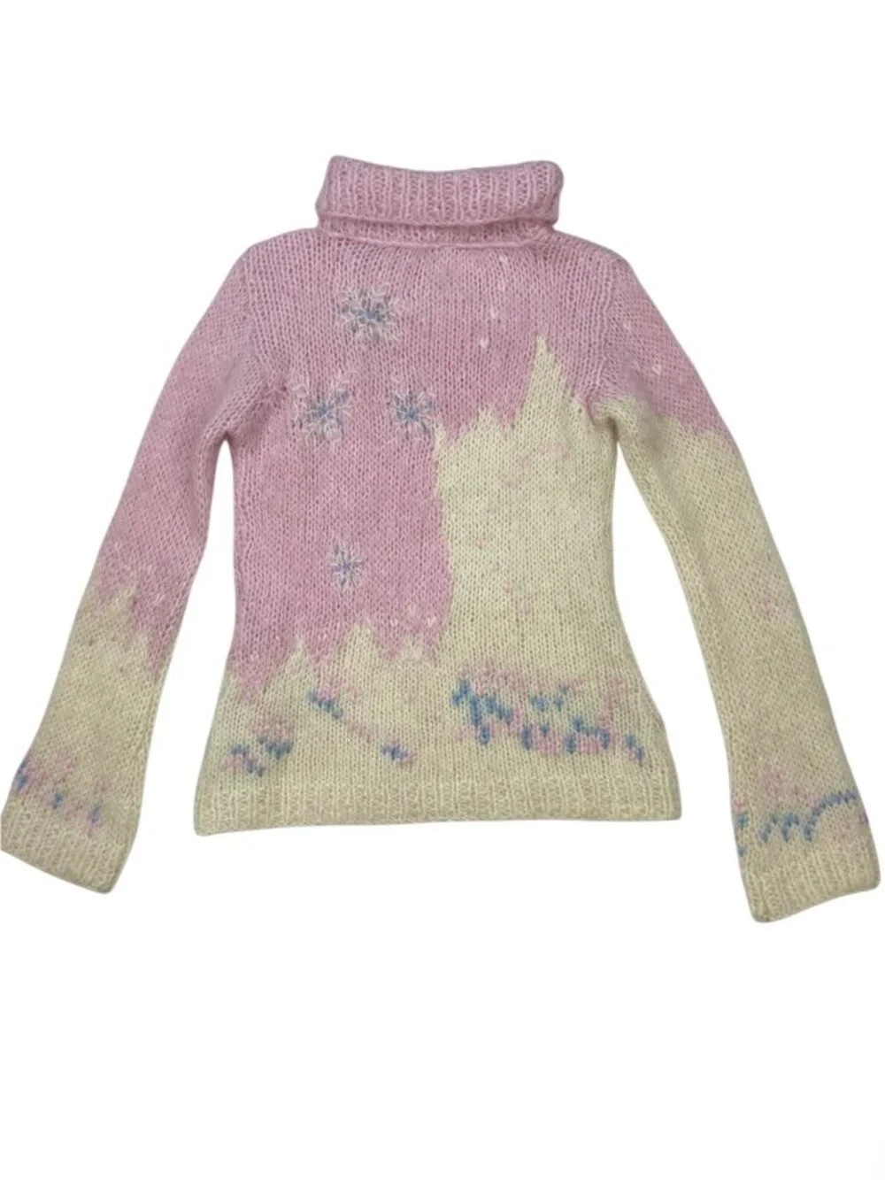 Free People Vintage Turtleneck Snowflake Sweater S Mohair NEW